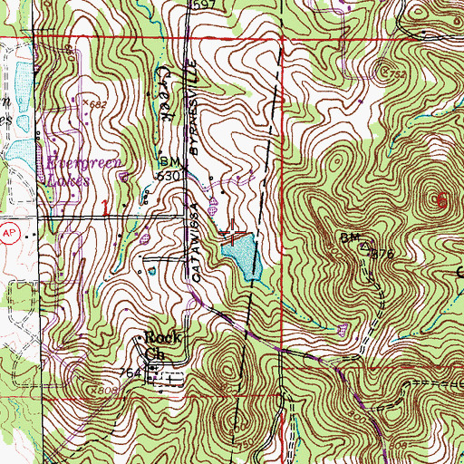 Topographic Map of Lynch Lake Dam, MO