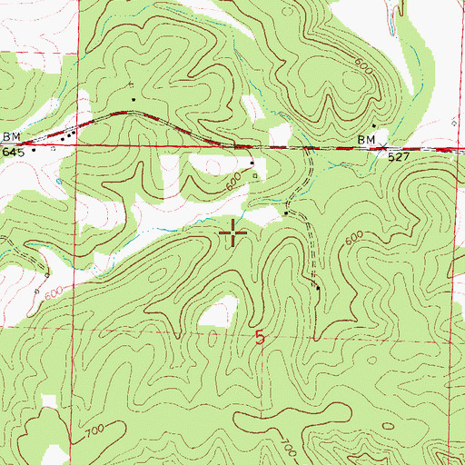 Topographic Map of Lake Thunderbird Dam, MO