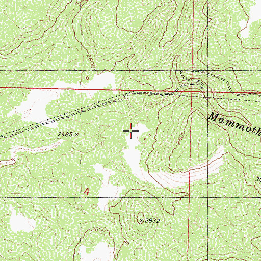 Topographic Map of Mammoth Wash, AZ