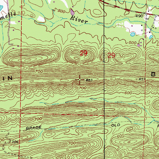 Topographic Map of Brush Mountain, AR