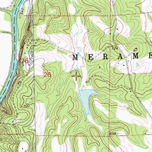 Topographic Map of Smith Lake Dam, MO