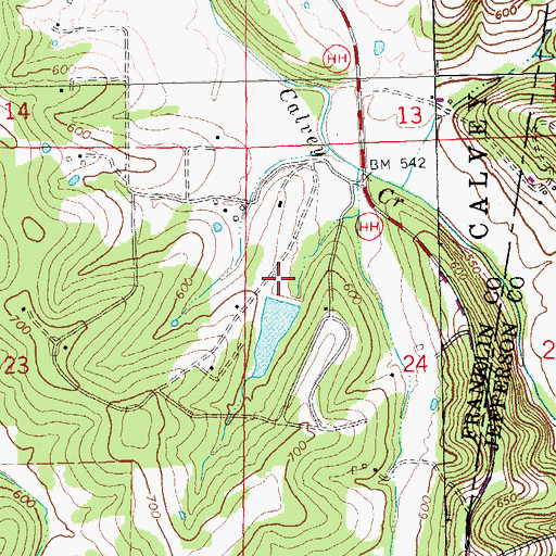 Topographic Map of Lake Marion Dam, MO