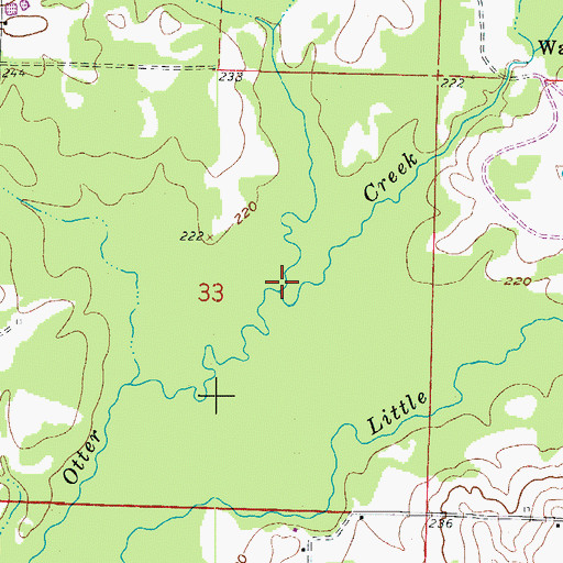 Topographic Map of Brushy Branch, AR
