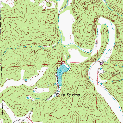 Topographic Map of Duncan Lake Dam, MO