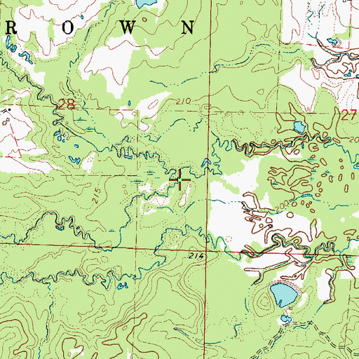 Topographic Map of Brushy Branch, AR