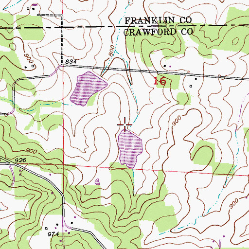 Topographic Map of Nolie Lake South Dam, MO