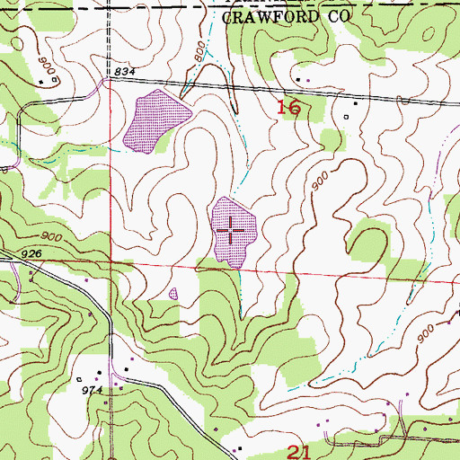 Topographic Map of Nolie Lake South, MO