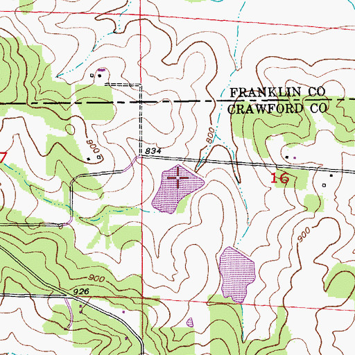 Topographic Map of Nolie Lake North Dam, MO