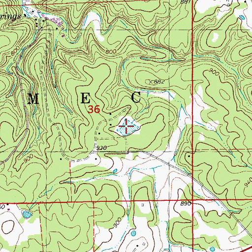 Topographic Map of Smith Lake, MO