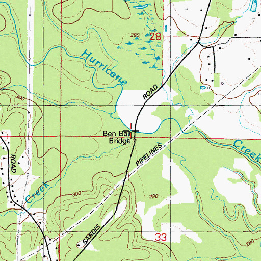 Topographic Map of Brushy Creek, AR