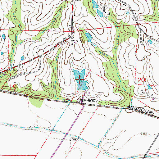 Topographic Map of Duncan Lake, MO