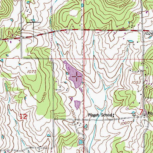 Topographic Map of Cardin Lake Dam, MO