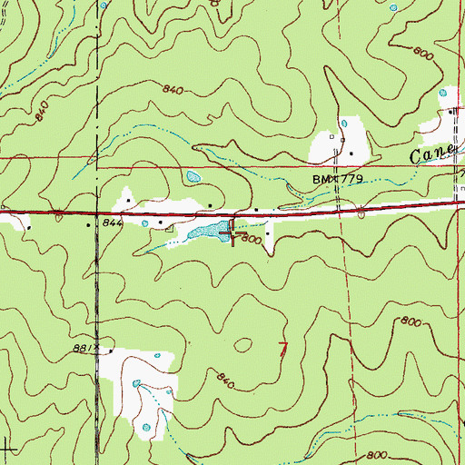Topographic Map of Number 445 Dam, MO
