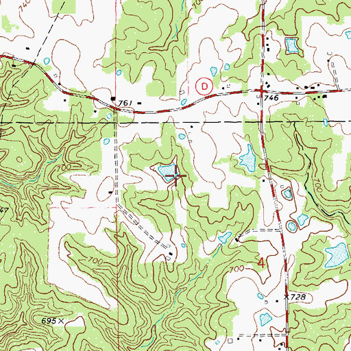 Topographic Map of Hammel Lake Dam, MO
