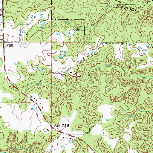 Topographic Map of Lakeview Acres Dam, MO