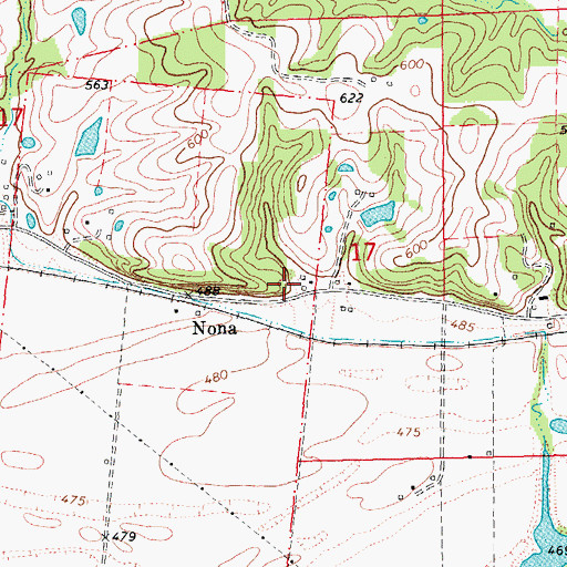 Topographic Map of Mononame 456 Dam, MO