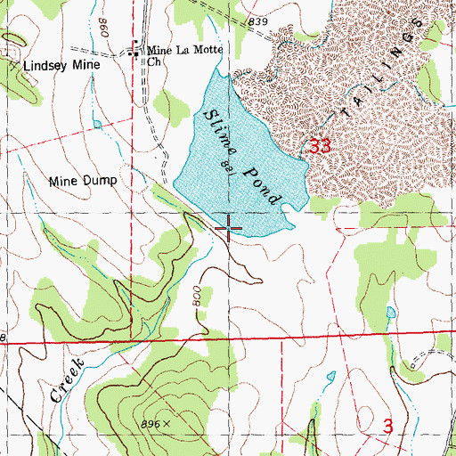 Topographic Map of Slime Pond Dam, MO