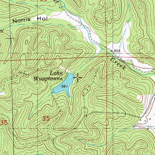 Topographic Map of Britton Lake Dam, MO