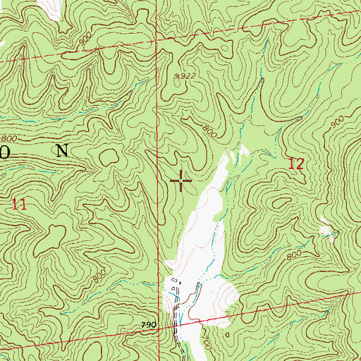 Topographic Map of Walnut Hollow Lake, MO