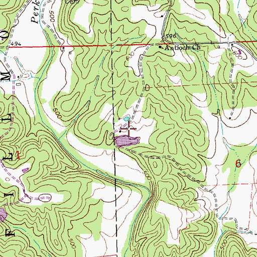 Topographic Map of Barks Lake, MO