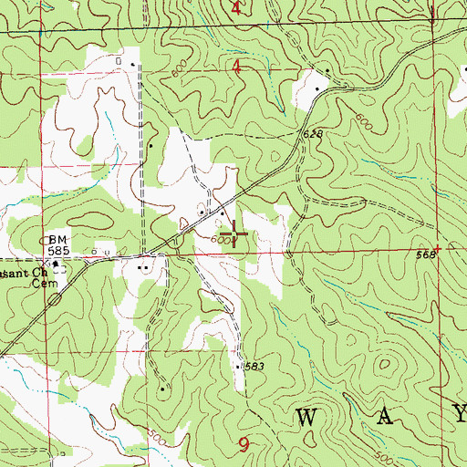 Topographic Map of Sweet Asylum Hollow Dam, MO