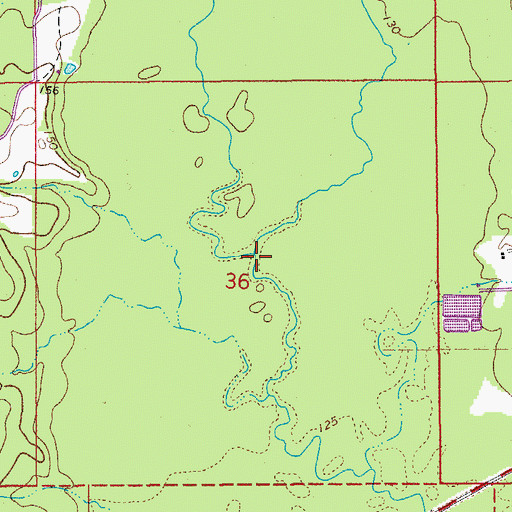 Topographic Map of Brushy L'Aigle Creek, AR
