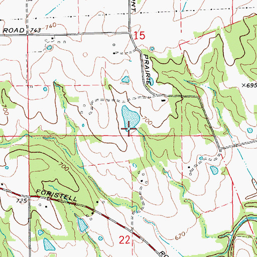 Topographic Map of Borgelt Lake Dam, MO