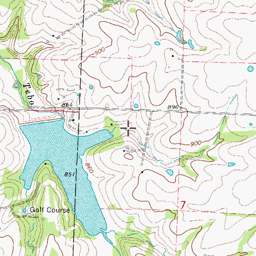 Topographic Map of Wesner Lake Dam, MO