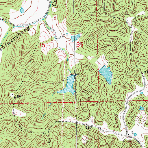 Topographic Map of Soloman Lake Dam, MO