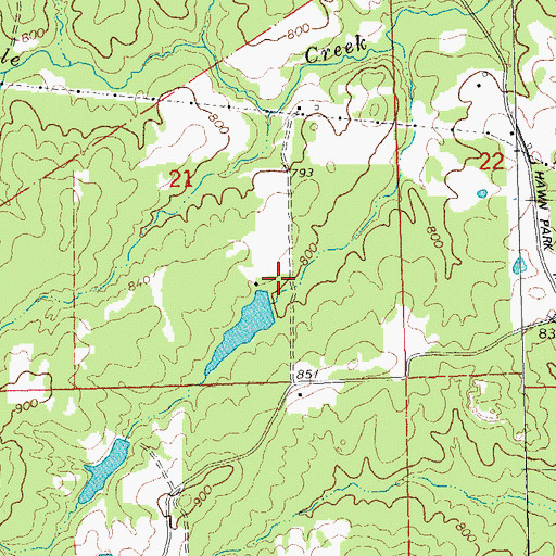 Topographic Map of Spring Hart Lake Dam, MO