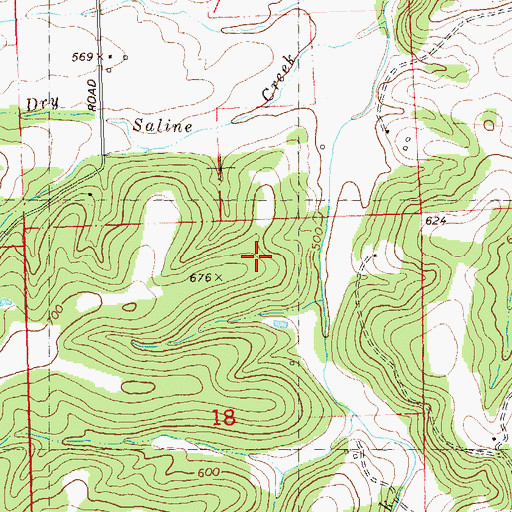 Topographic Map of Salt Petre Lake, MO