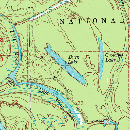 Topographic Map of Buck Lake, AR