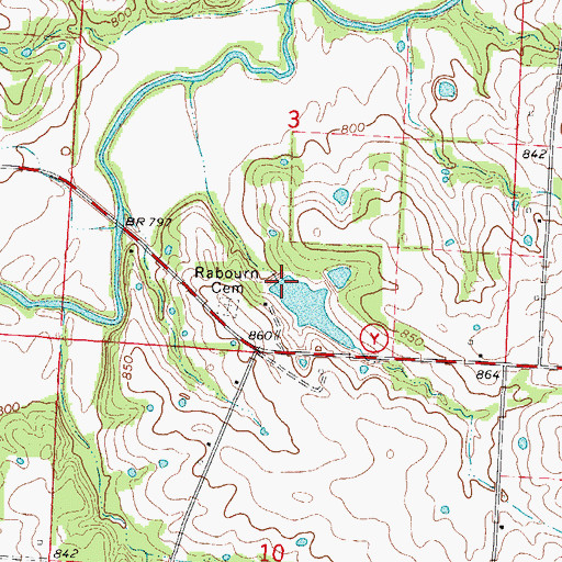 Topographic Map of Hughes Lake Dam, MO