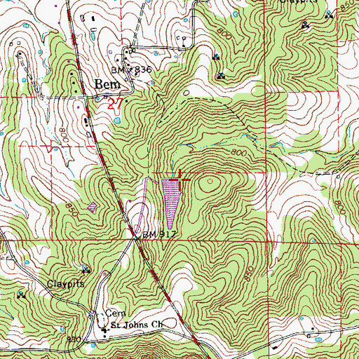 Topographic Map of Landwehr Lake Dam, MO