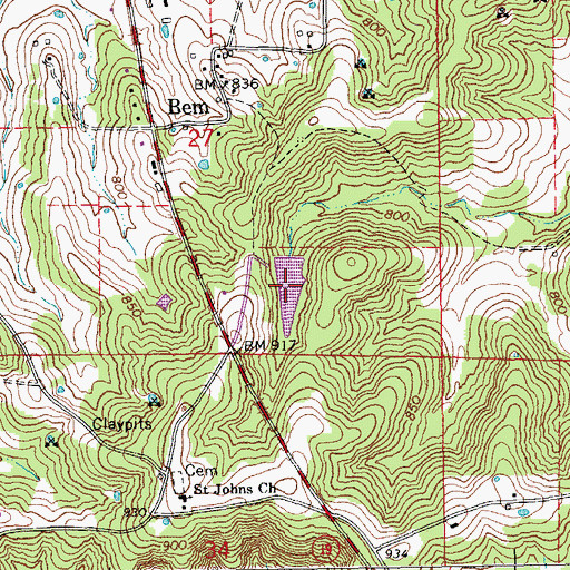 Topographic Map of Arno Kreter Lake, MO