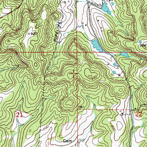 Topographic Map of Benson Lake Dam, MO