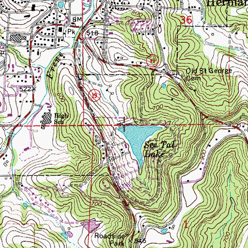 Topographic Map of See Tal Lake Dam, MO