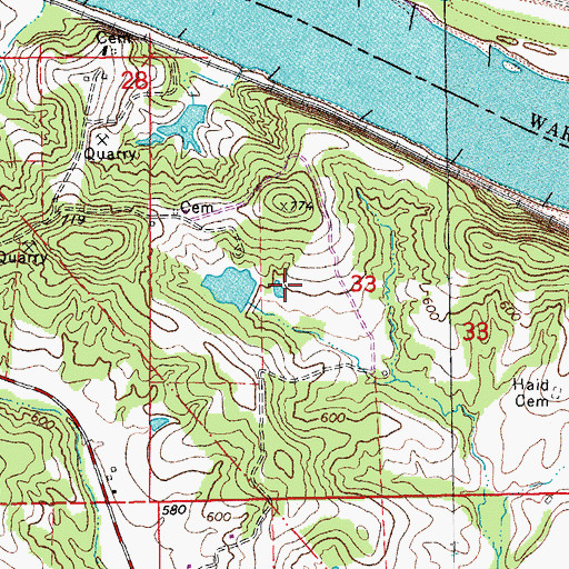 Topographic Map of Curtis Vohs Lake, MO