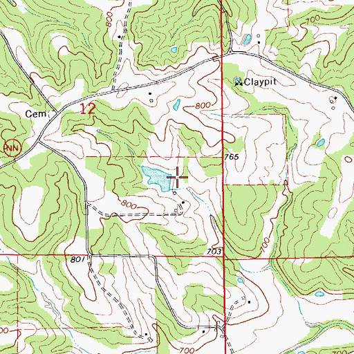 Topographic Map of Sammons Lake Dam, MO