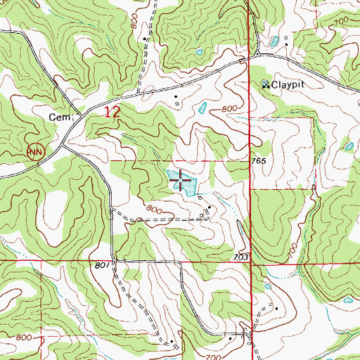 Topographic Map of Harry Sammons Lake, MO
