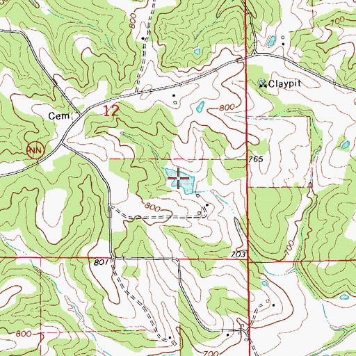 Topographic Map of Harry Sammons Lake, MO