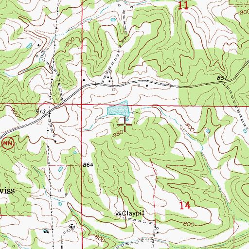 Topographic Map of Laboube Lake Dam, MO