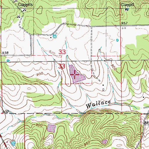 Topographic Map of Fritz Pueschel Lake, MO