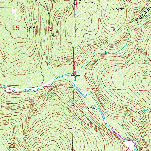 Topographic Map of Buckhorn Creek, AR