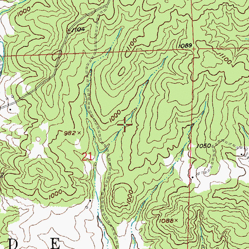 Topographic Map of Lake Loomis Dam, MO