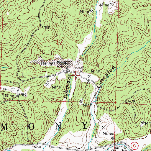 Topographic Map of Howell Mine Dam, MO