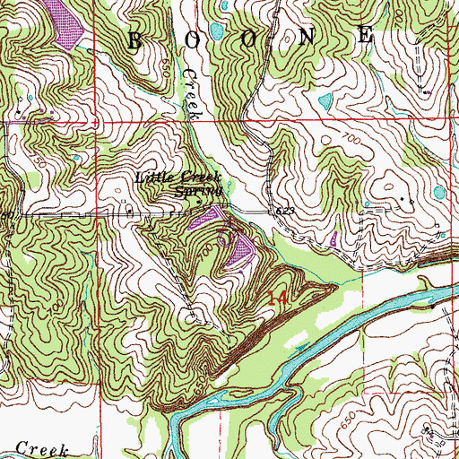 Topographic Map of Sipe Lake Dam, MO