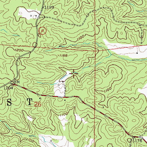 Topographic Map of Gudaitis Lake, MO