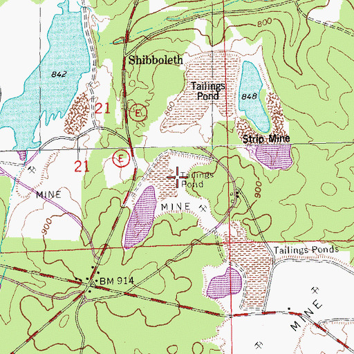Topographic Map of Cadet Number 1 Dam, MO