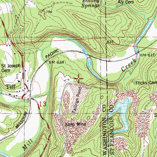Topographic Map of NL Industries Tiff Dam, MO